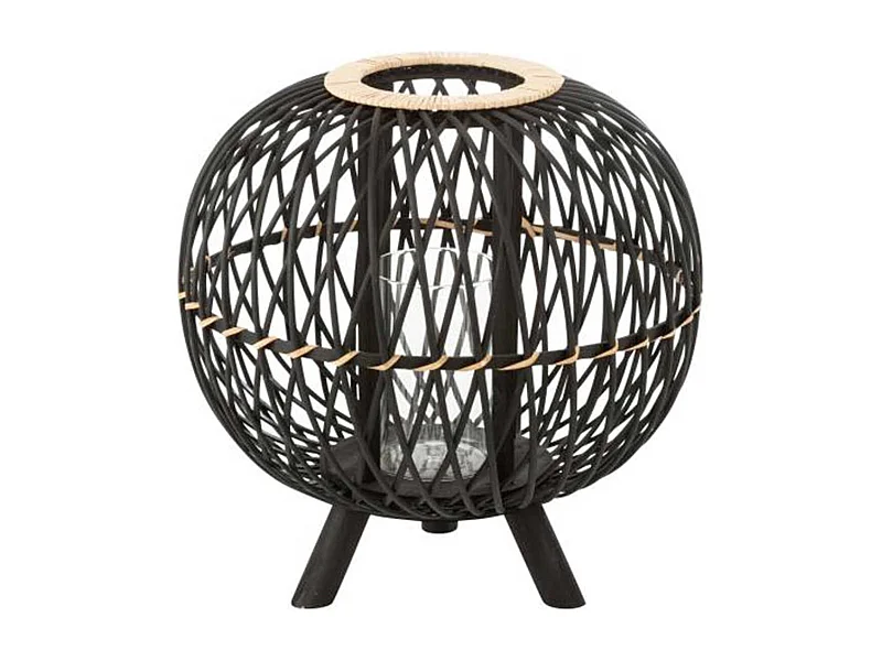 Lanterne Design "Boule sur Pied" 39cm Noir
