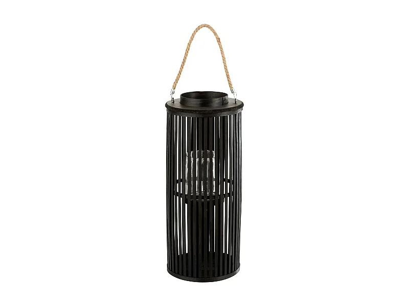 Lanterne Déco en Bambou "Tube" 60cm Noir