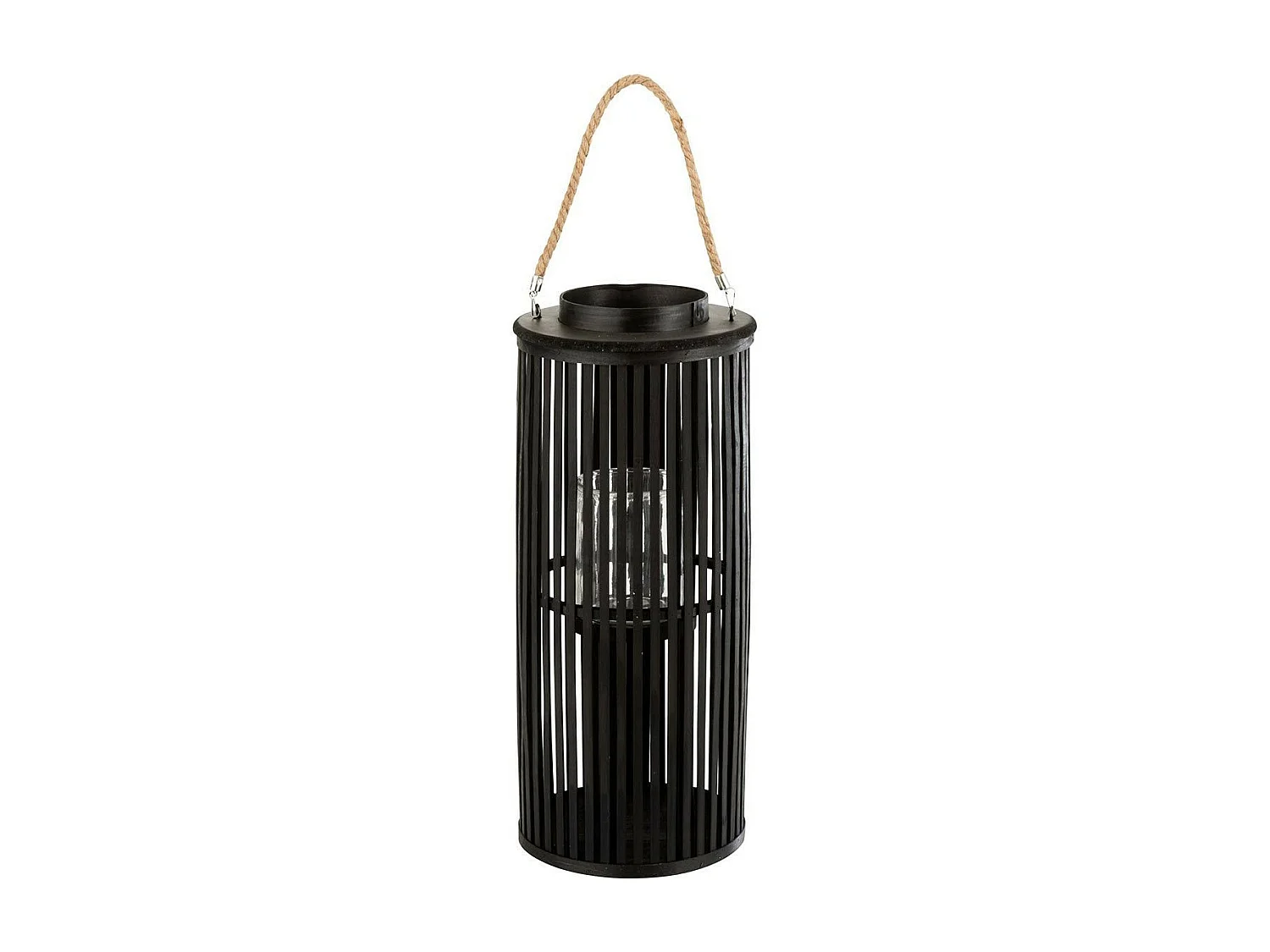Lanterne Déco en Bambou "Tube" 60cm Noir