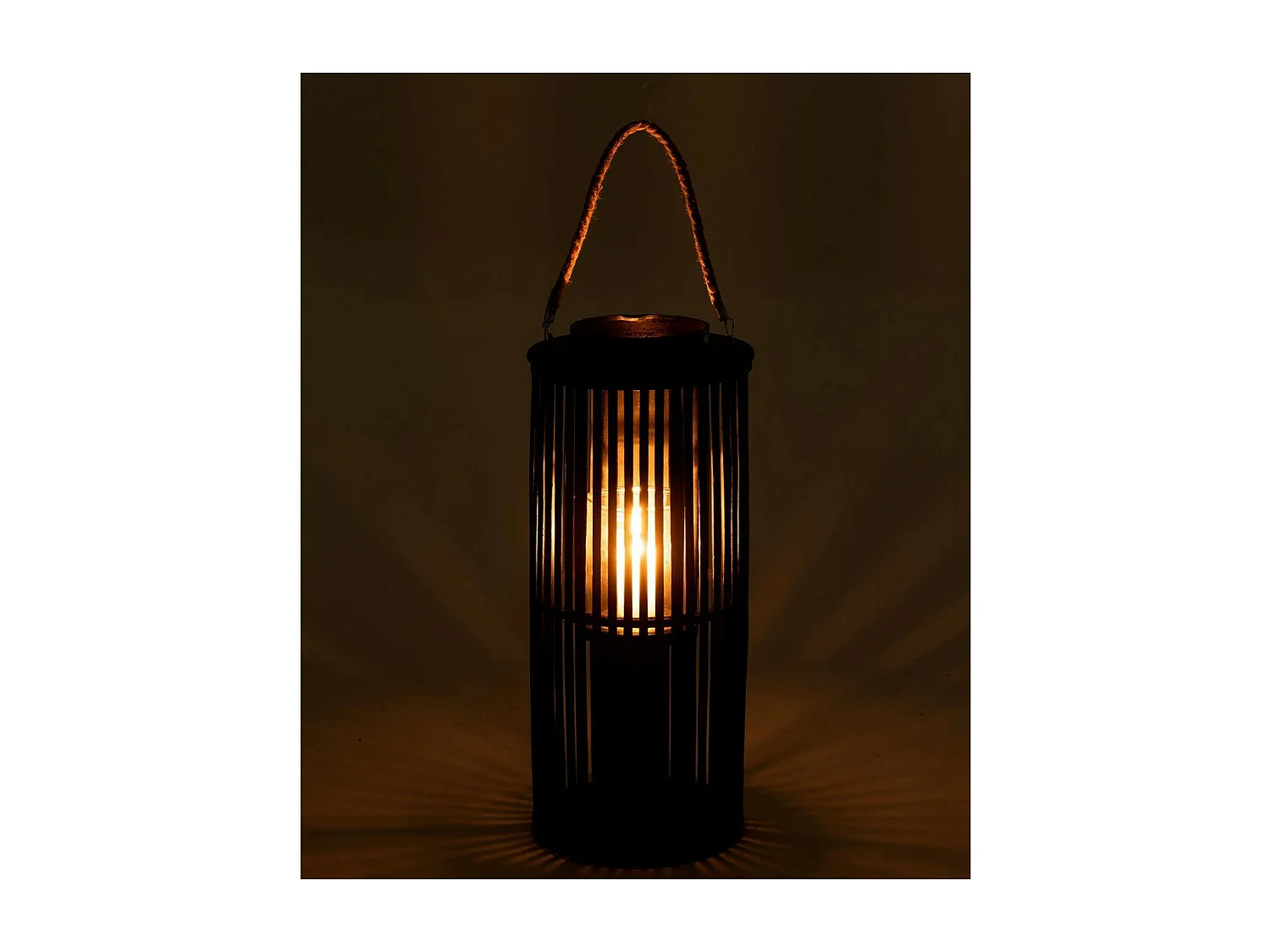 Lanterne Déco en Bambou "Tube" 60cm Noir