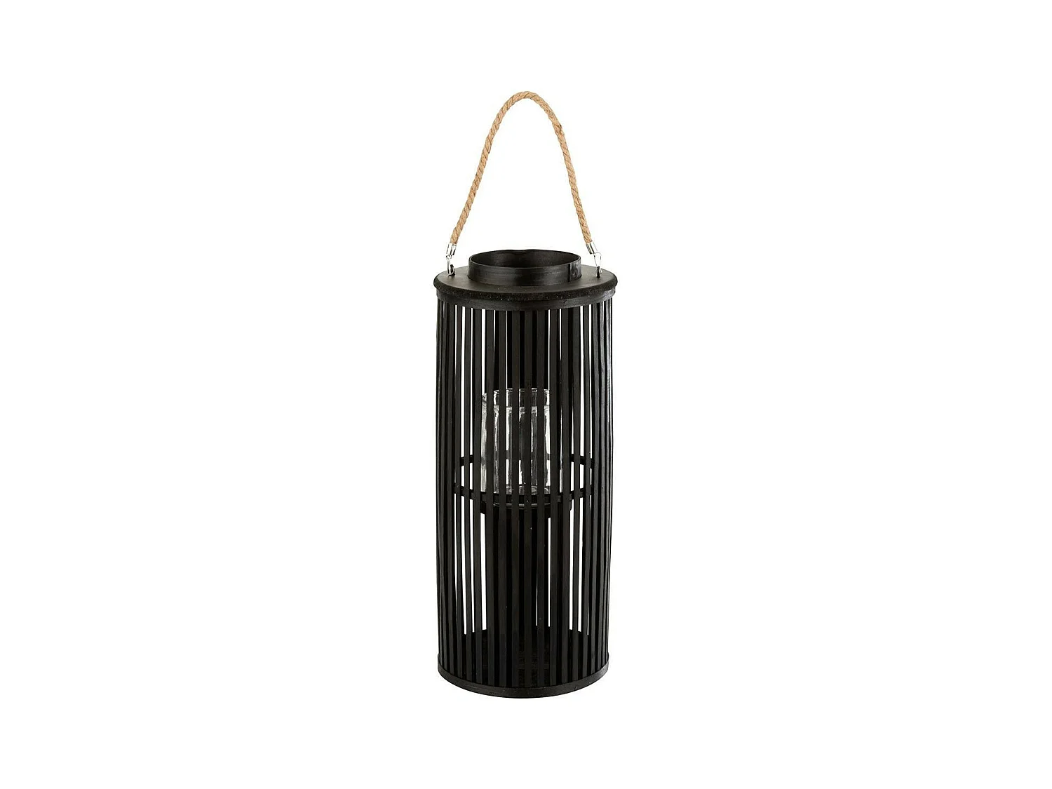Lanterne Déco en Bambou "Tube" 60cm Noir