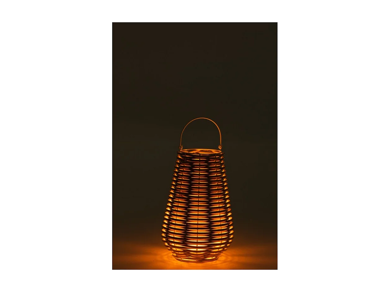 Lámpara tejida de plástico crema de 33x33x47 cm