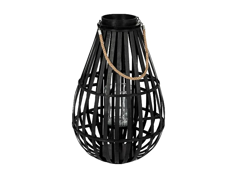 Lanterne Déco en Bambou "Goutte" 90cm Noir