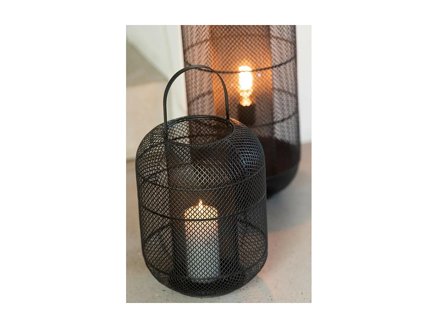 Lanterne Déco en Métal "Donny" 51cm Noir