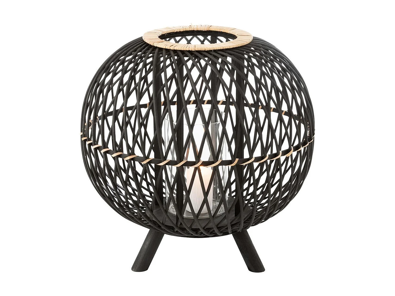 Lanterne Design "Boule sur Pied" 43cm Noir