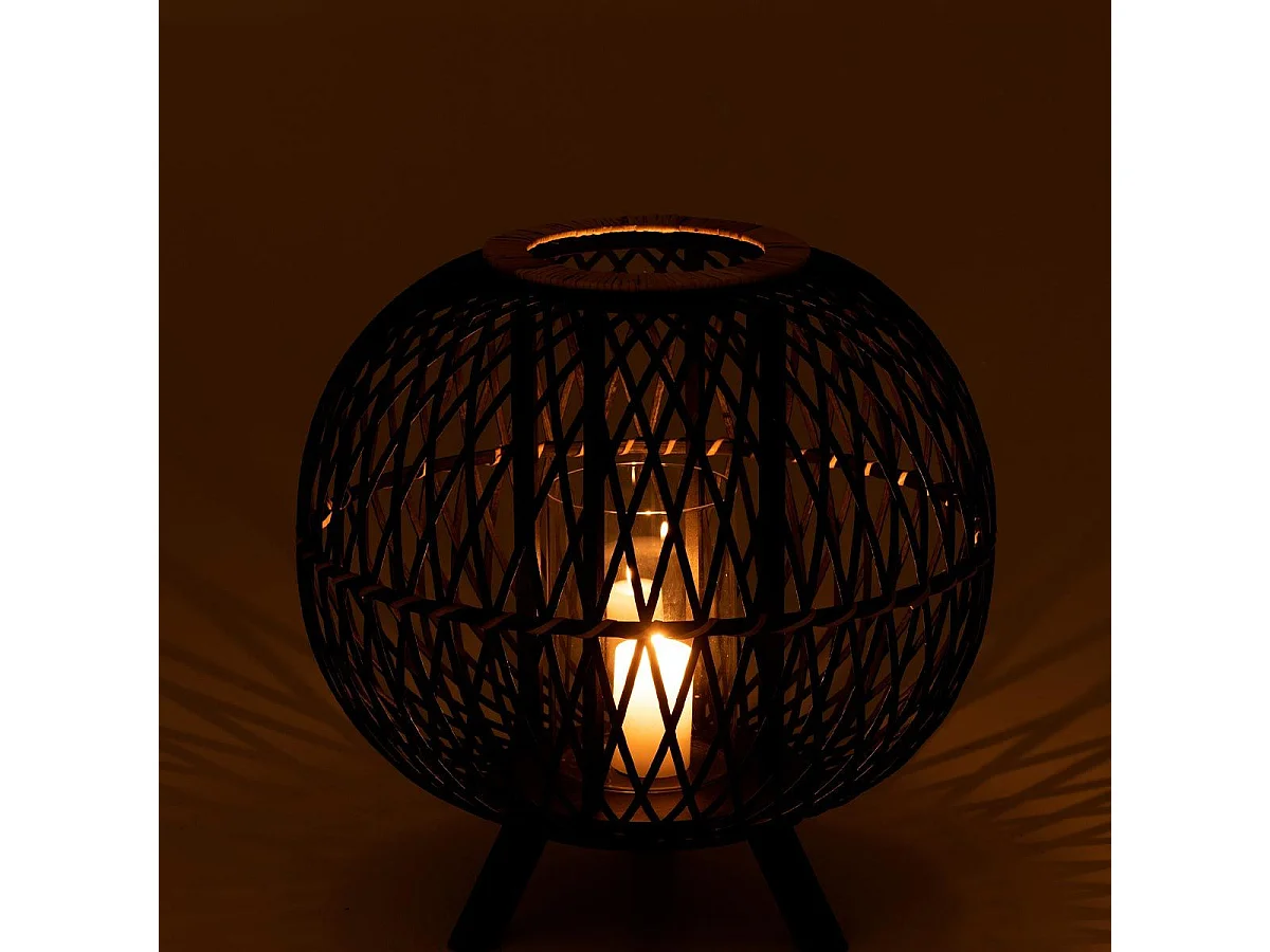 Lanterne Design "Boule sur Pied" 43cm Noir