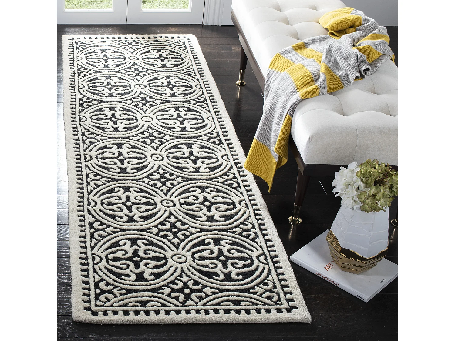 Tapis Noir/Neutre 76 X 244 cm - Roby