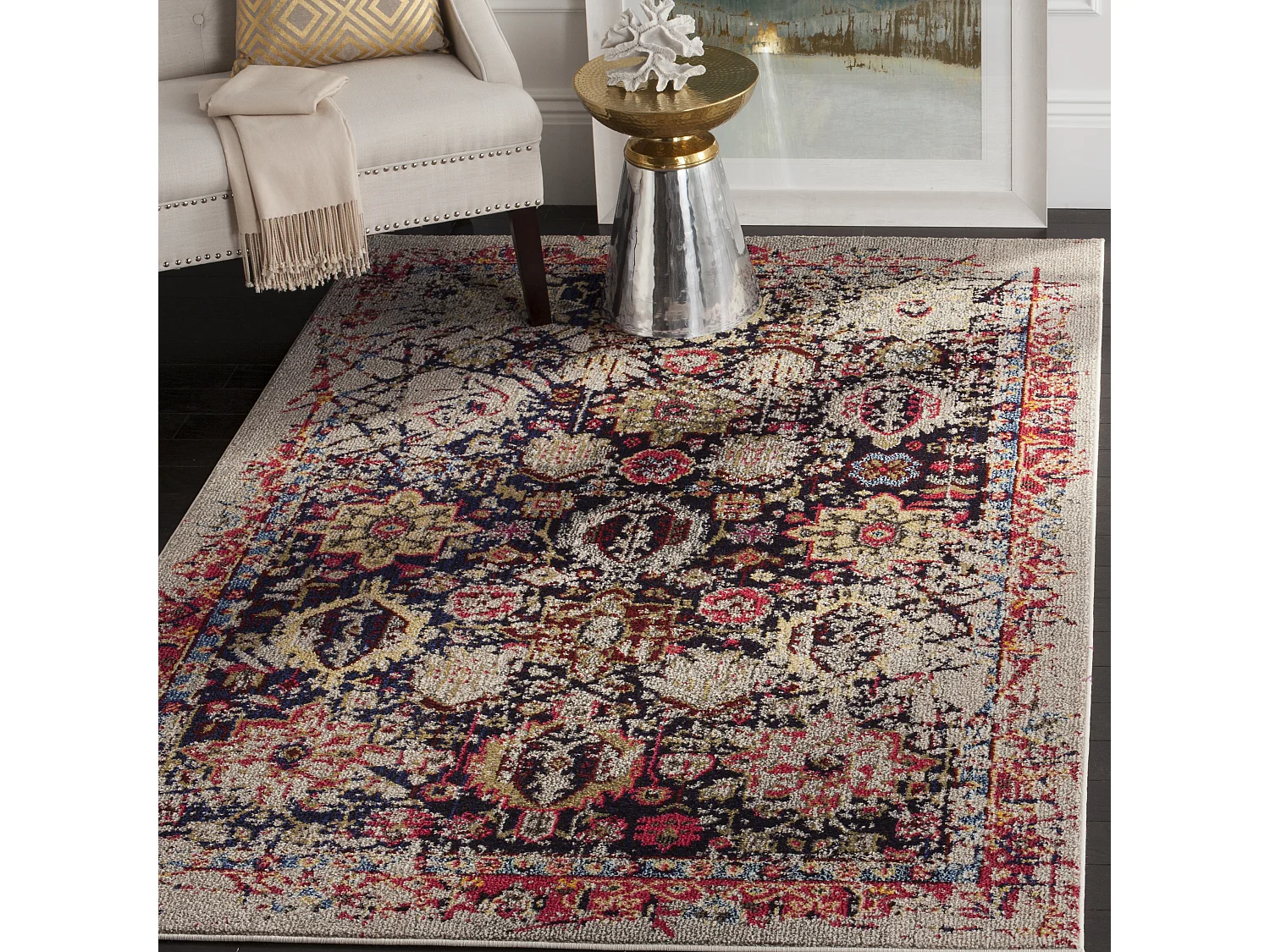 Tapis Gris/Multicolore 122 X 170 cm - Fillipo