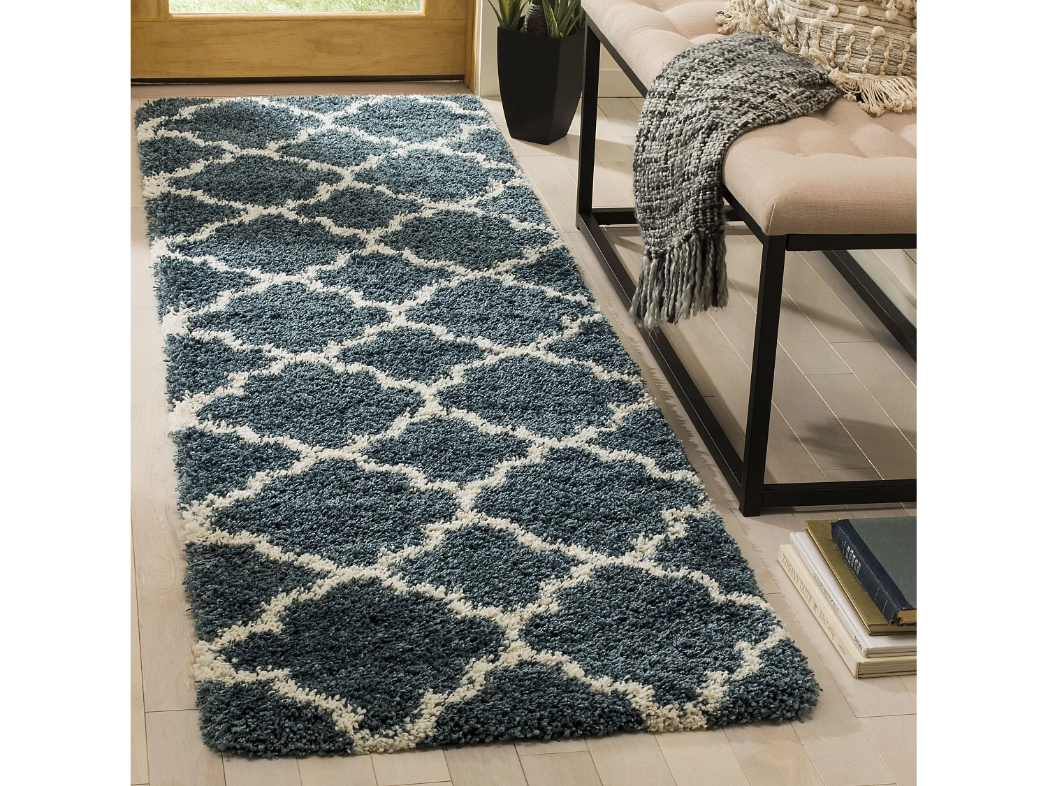 Tapis Bleu/Neutre 69 X 244 cm - Coco