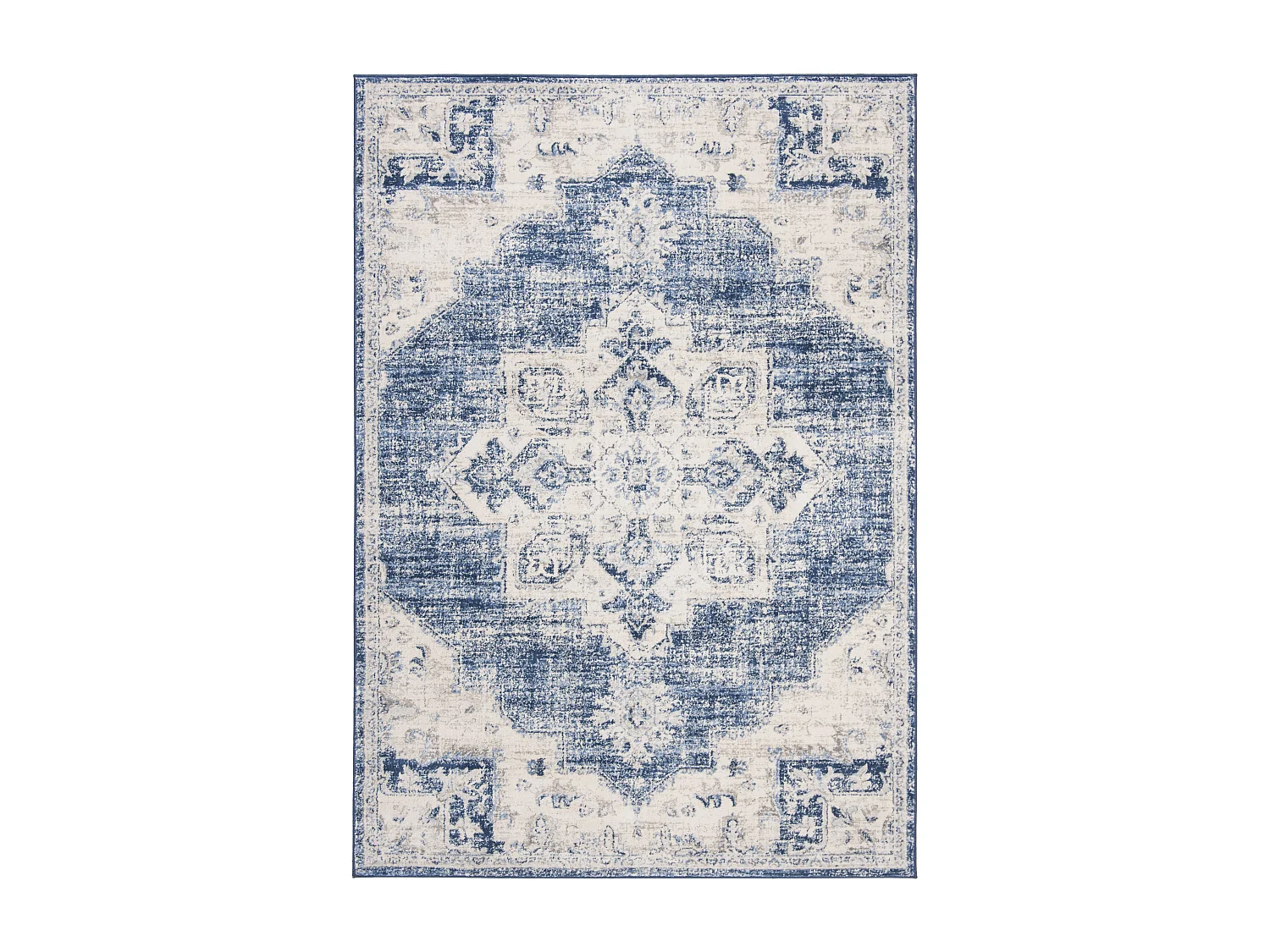 Tapis Neutre/Bleu Marine 160 X 229 cm - Ella