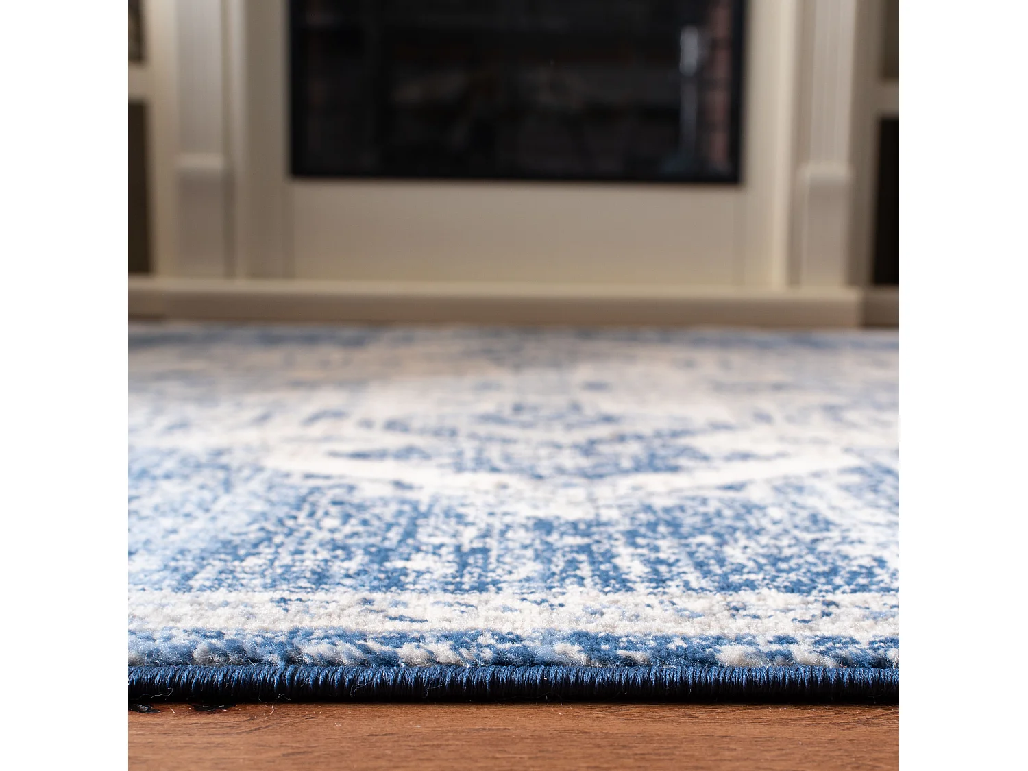 Tapis Neutre/Bleu Marine 160 X 229 cm - Ella