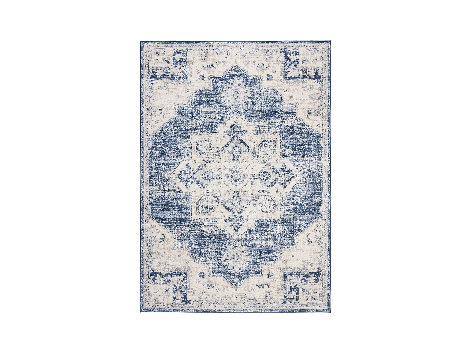 Tapis Neutre/Bleu Marine 160 X 229 cm - Ella