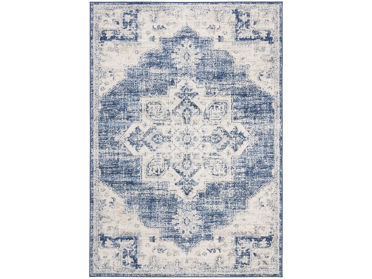 Tapis Neutre/Bleu Marine 160 X 229 cm - Ella