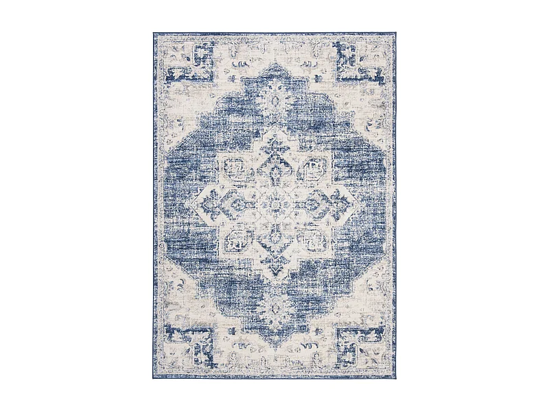 Tapis Neutre/Bleu Marine 160 X 229 cm - Ella