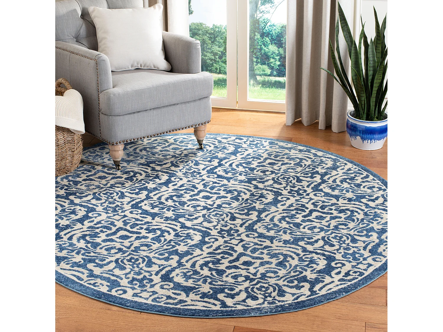 Tapis Bleu/Neutre 201 X 201 cm - Ophelia