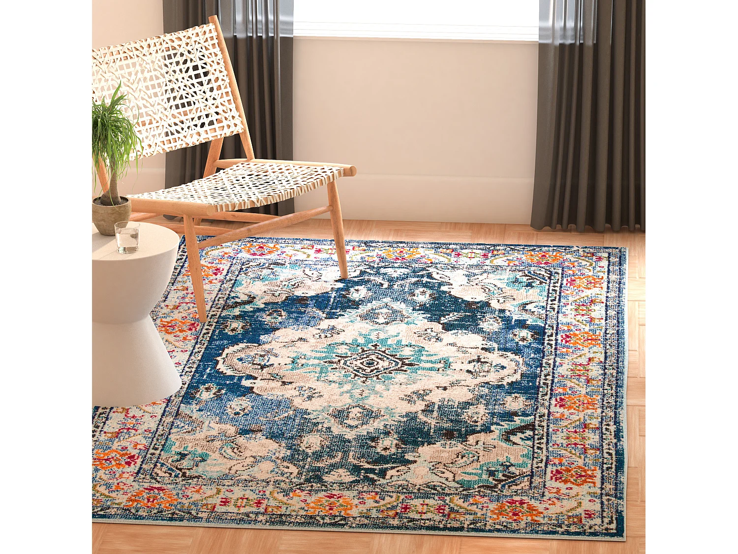 Tapis Bleu Marine/Bleu 122 X 170 cm - Milà