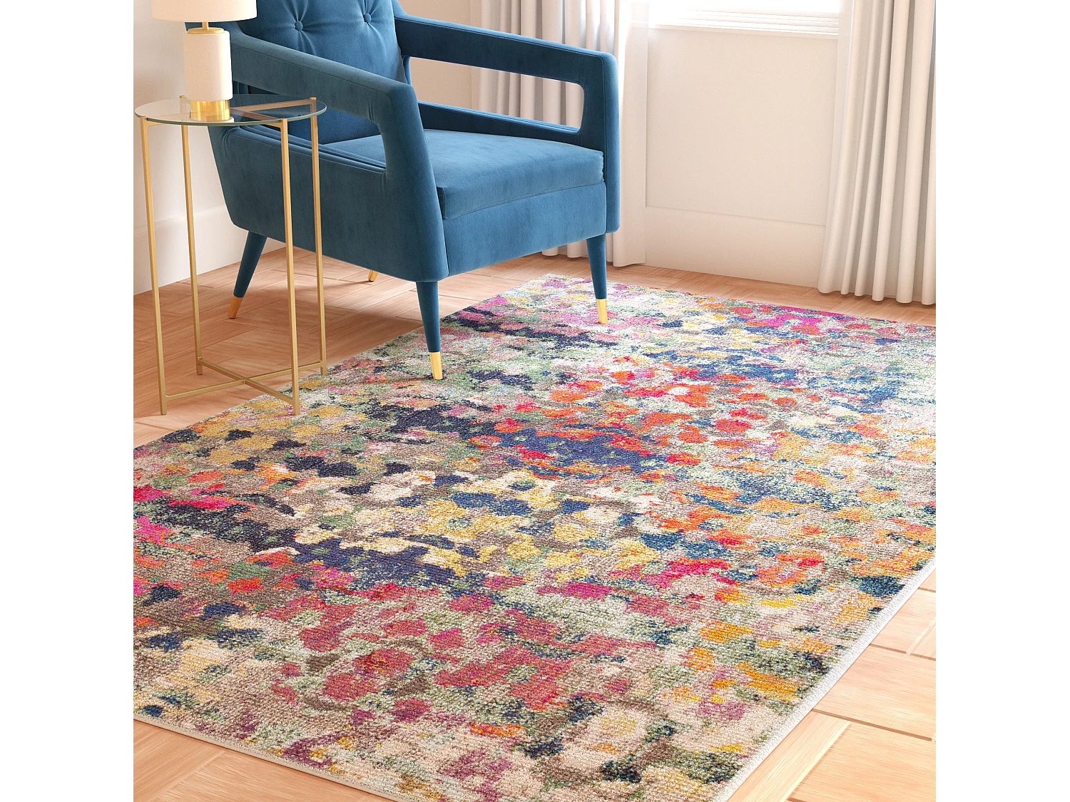 Tapis Vert/Bleu 122 X 170 cm - Paislee