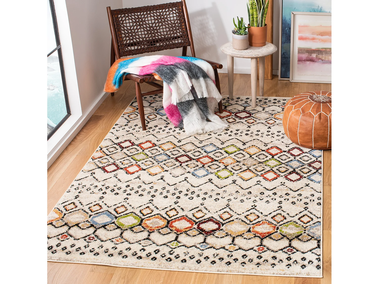 Tapis Neutre/Multicolore 122 X 183 cm - Cullen