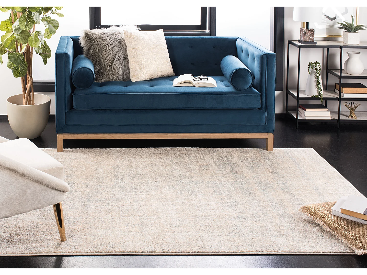 Tapis Beige/Gris Ardoise 155 X 229 cm - Brianna