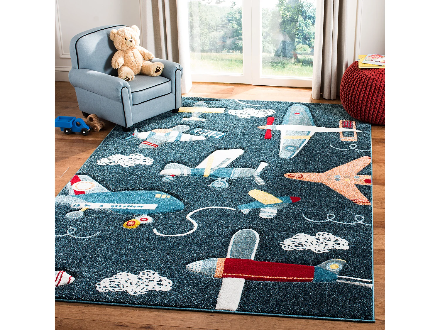 Tapis Bleu Marine/Neutre 99 X 160 cm - Layla