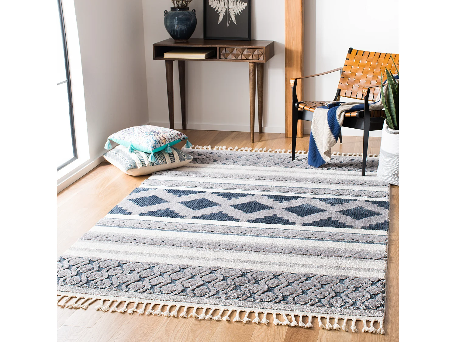 Tapis Neutre/Bleu 160 X 229 cm - Allison