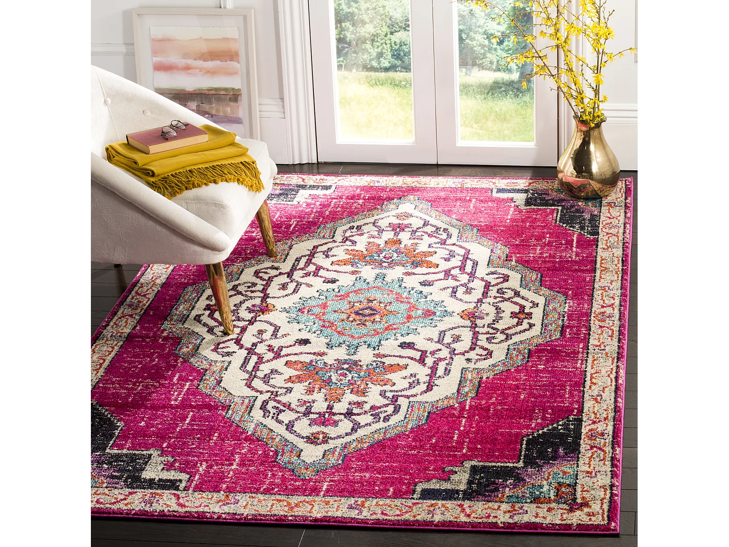 Tapis Rose/Multicolore 122 X 170 cm - Isabelle