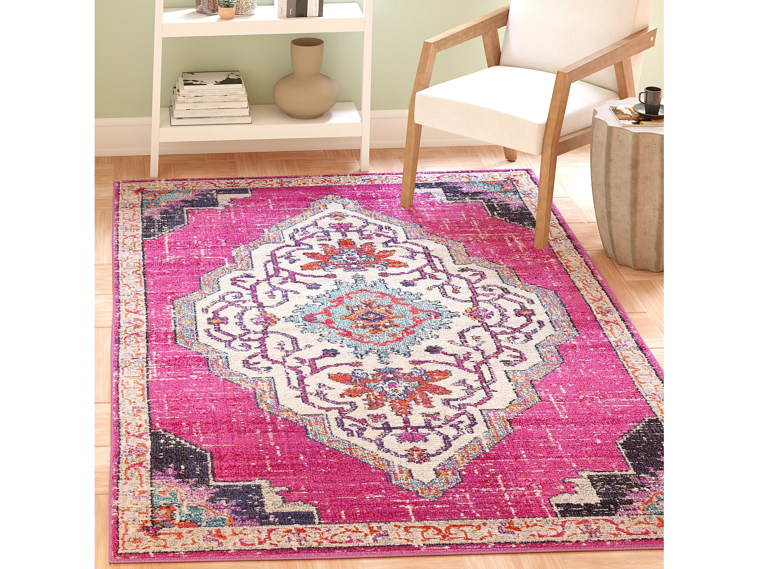 Tapis Rose/Multicolore 122 X 170 cm - Isabelle