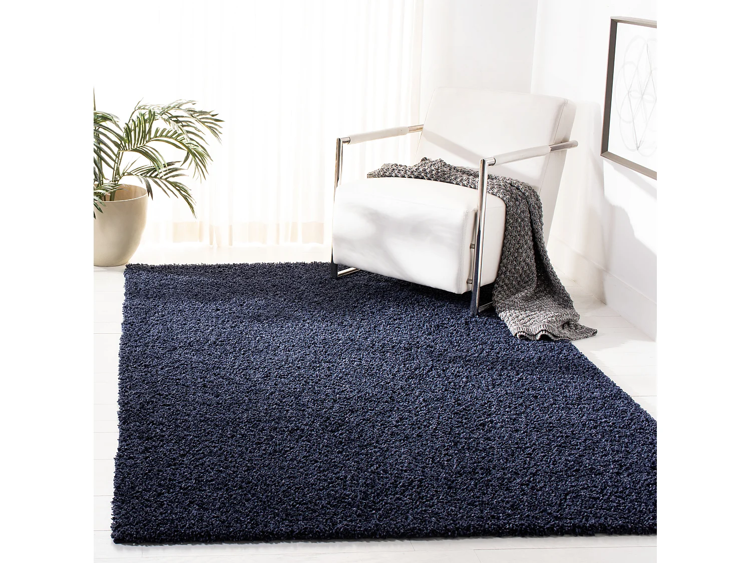 Tapis Bleu Marine 160 X 229 cm - Morgan