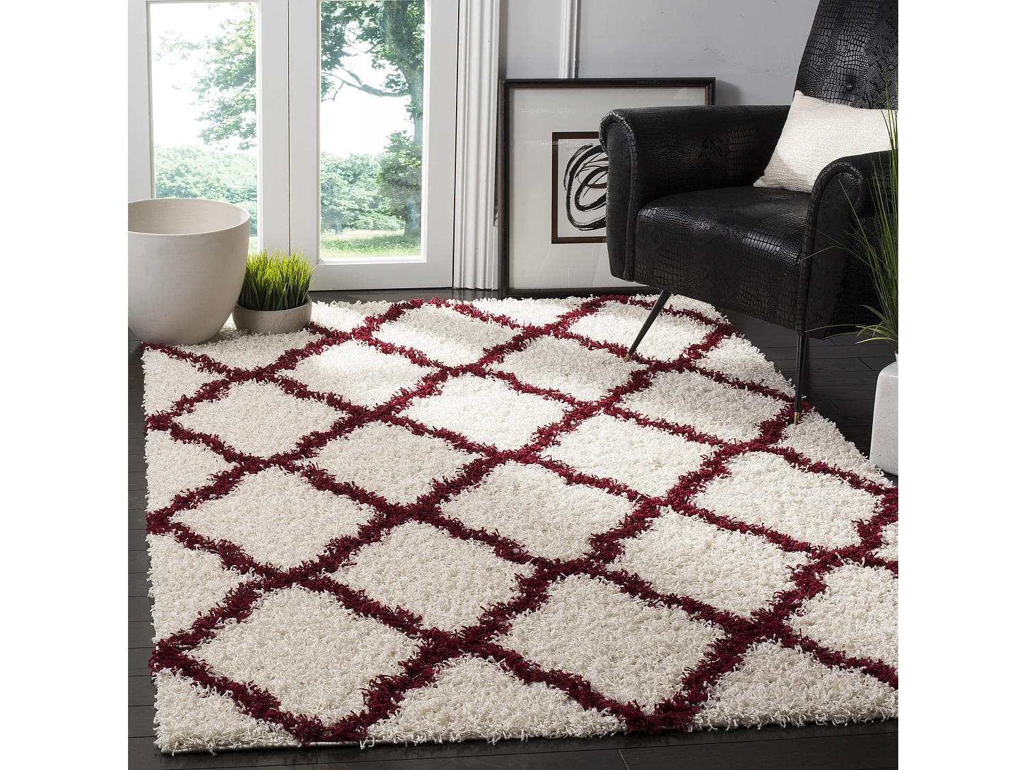 Tapis Neutre/Rouge 122 X 183 cm - Aldo