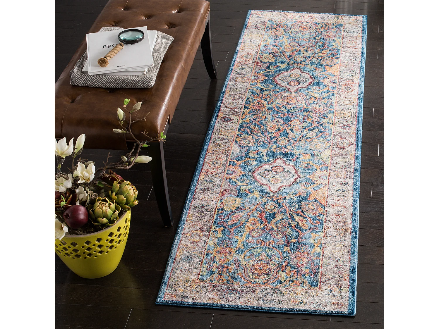 Tapis Bleu/Gris 69 X 244 cm - Hali