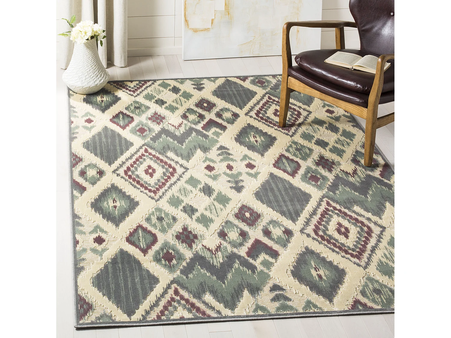 Tapis Gris/Multicolore 122 X 170 cm - Evadne