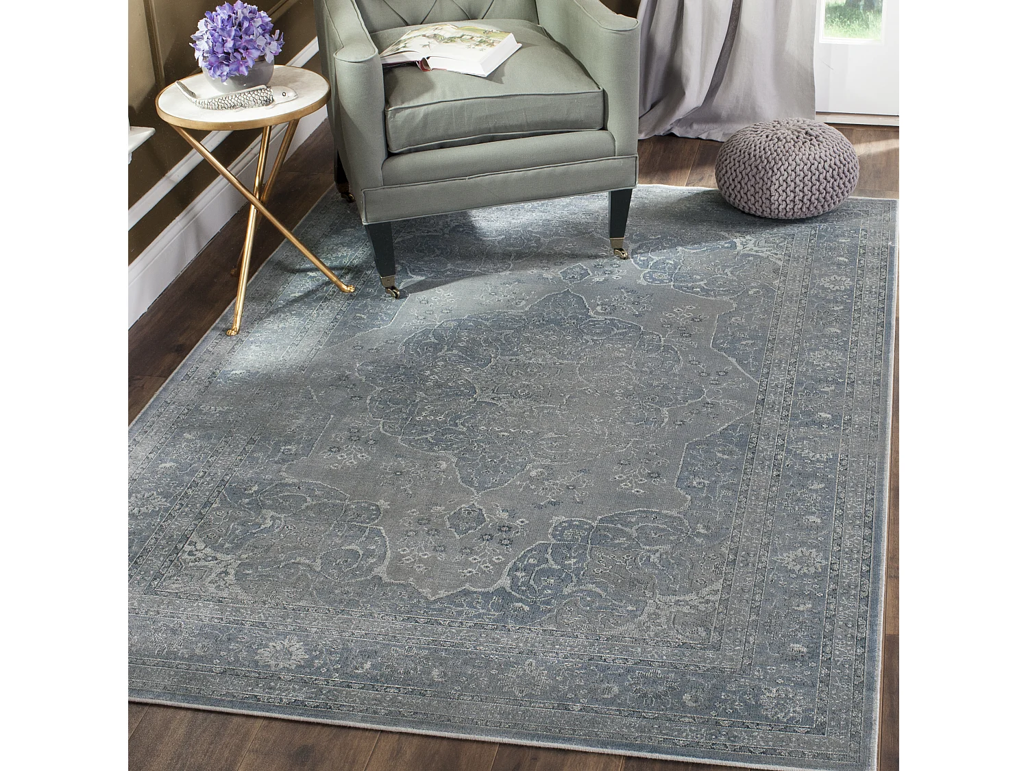 Tapis Bleu/Gris 122 X 170 cm - Chloe