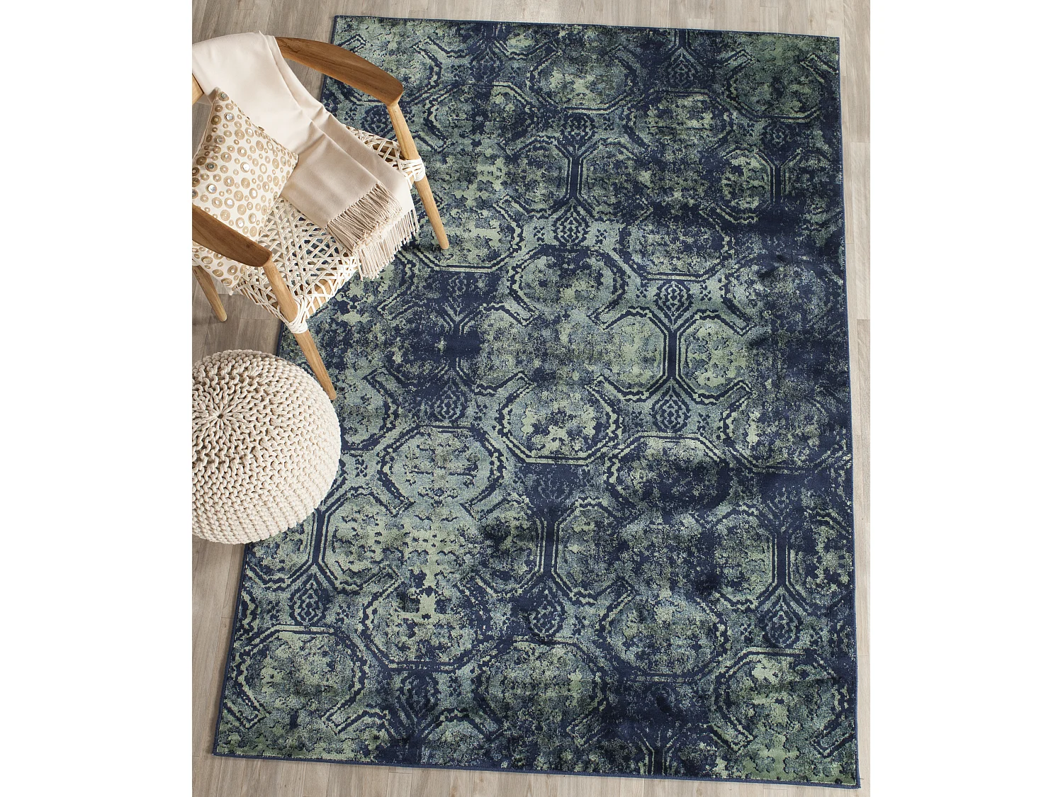 Tapis Bleu Marine/Multicolore 160 X 229 cm - Rashida