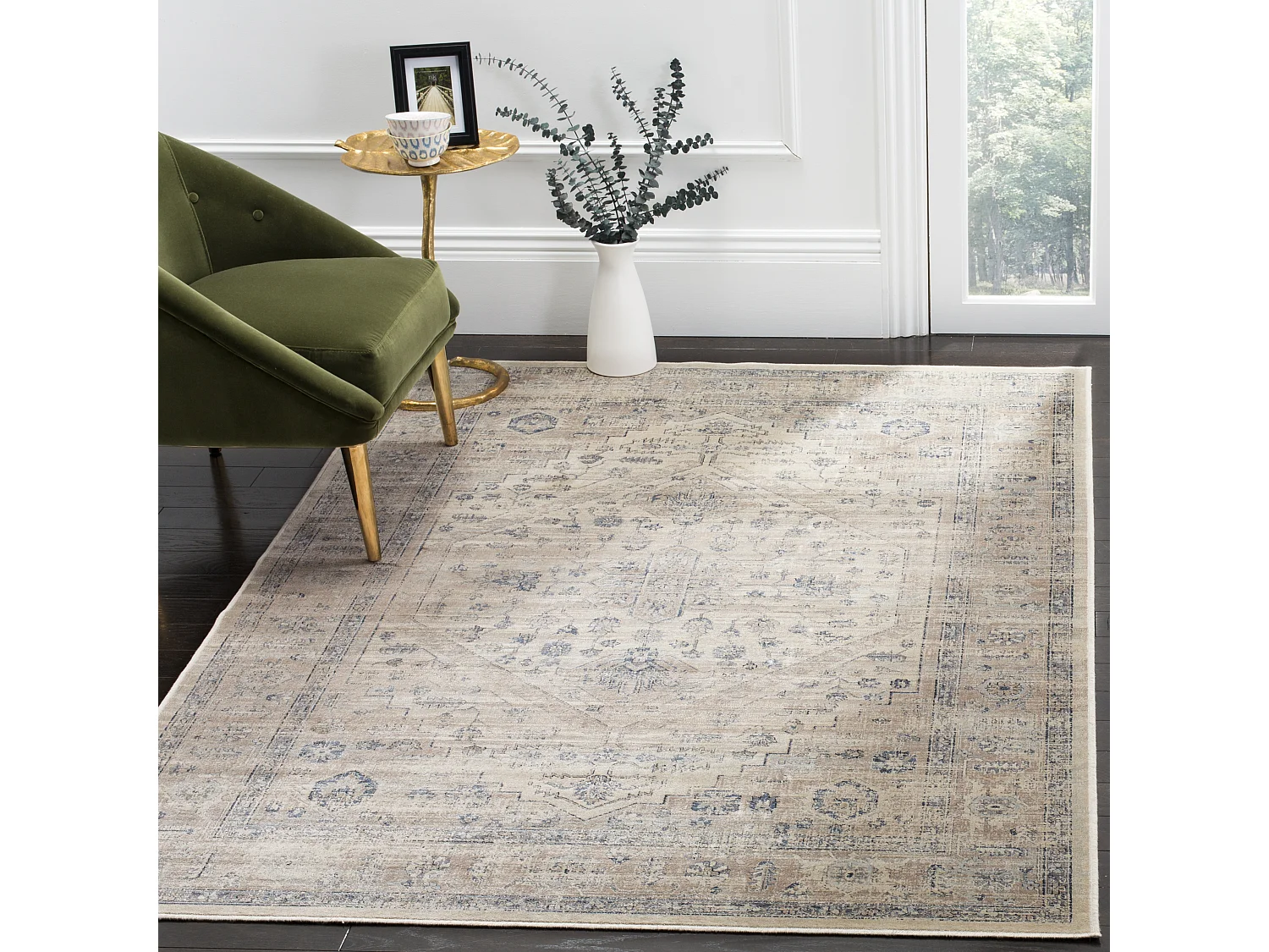 Tapis Neutre/Bleu 122 X 170 cm - Rihana