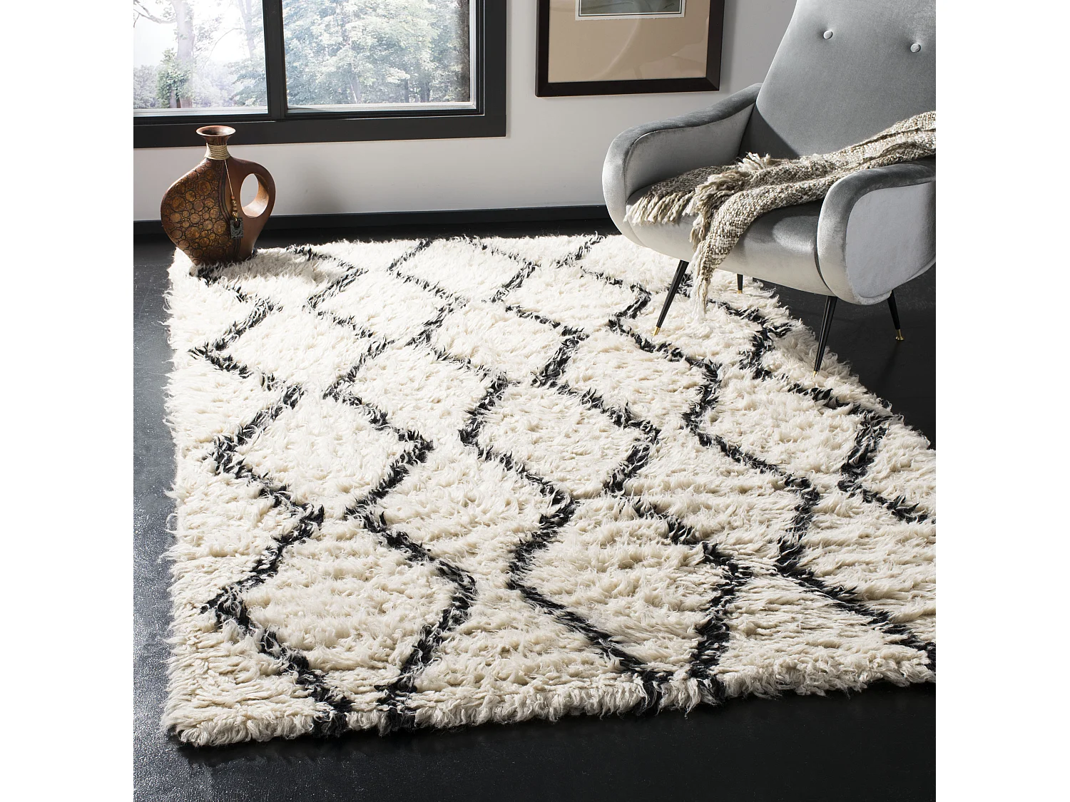 Tapis Noir/Neutre 160 X 229 cm - Boho-Chic