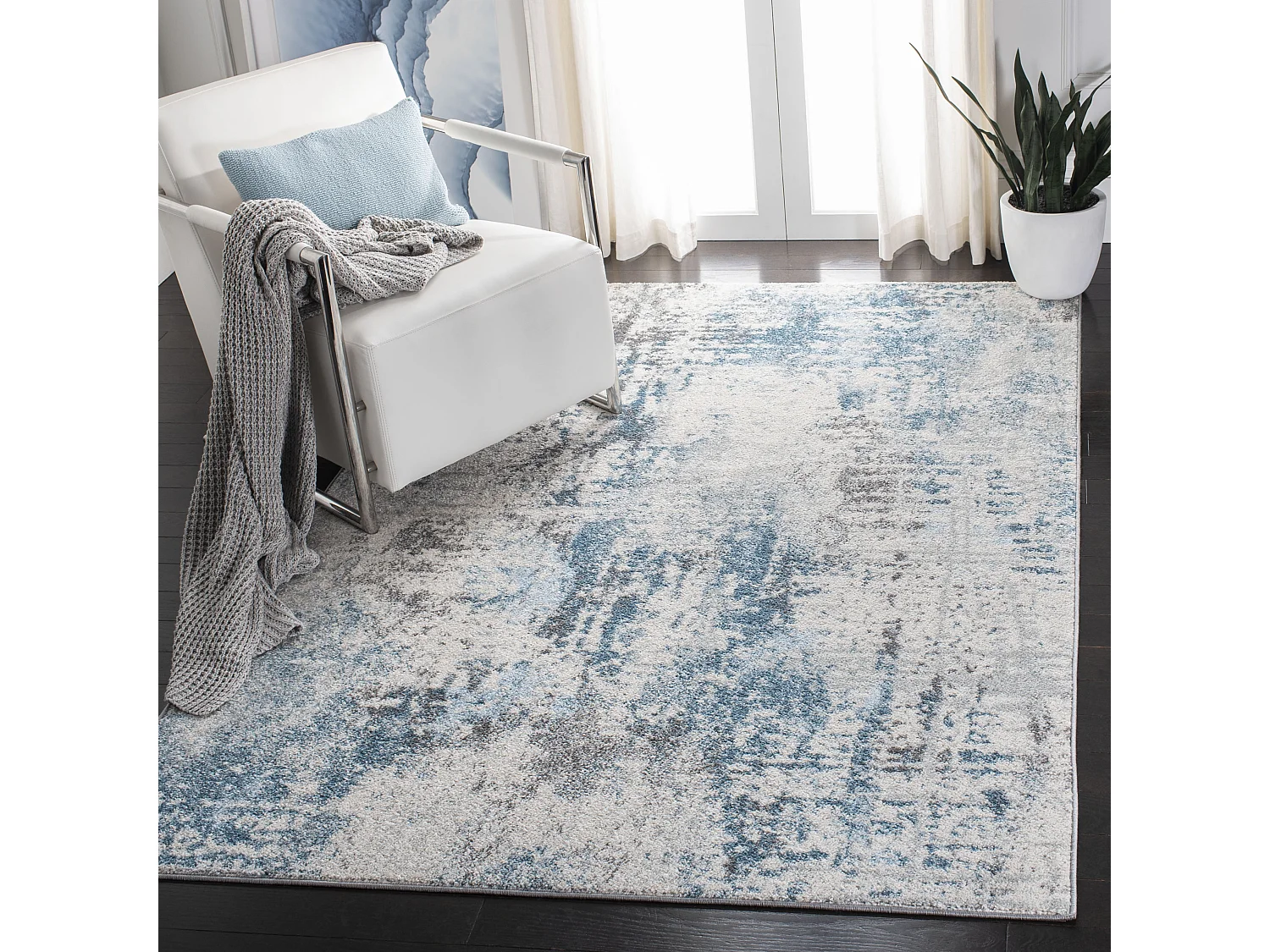 Tapis Ivoire & Bleu 183 X 274 cm - Lia
