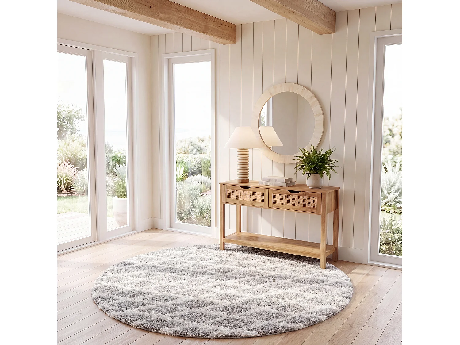 Tapis Gris/Neutre 155 X 155 cm - Nador