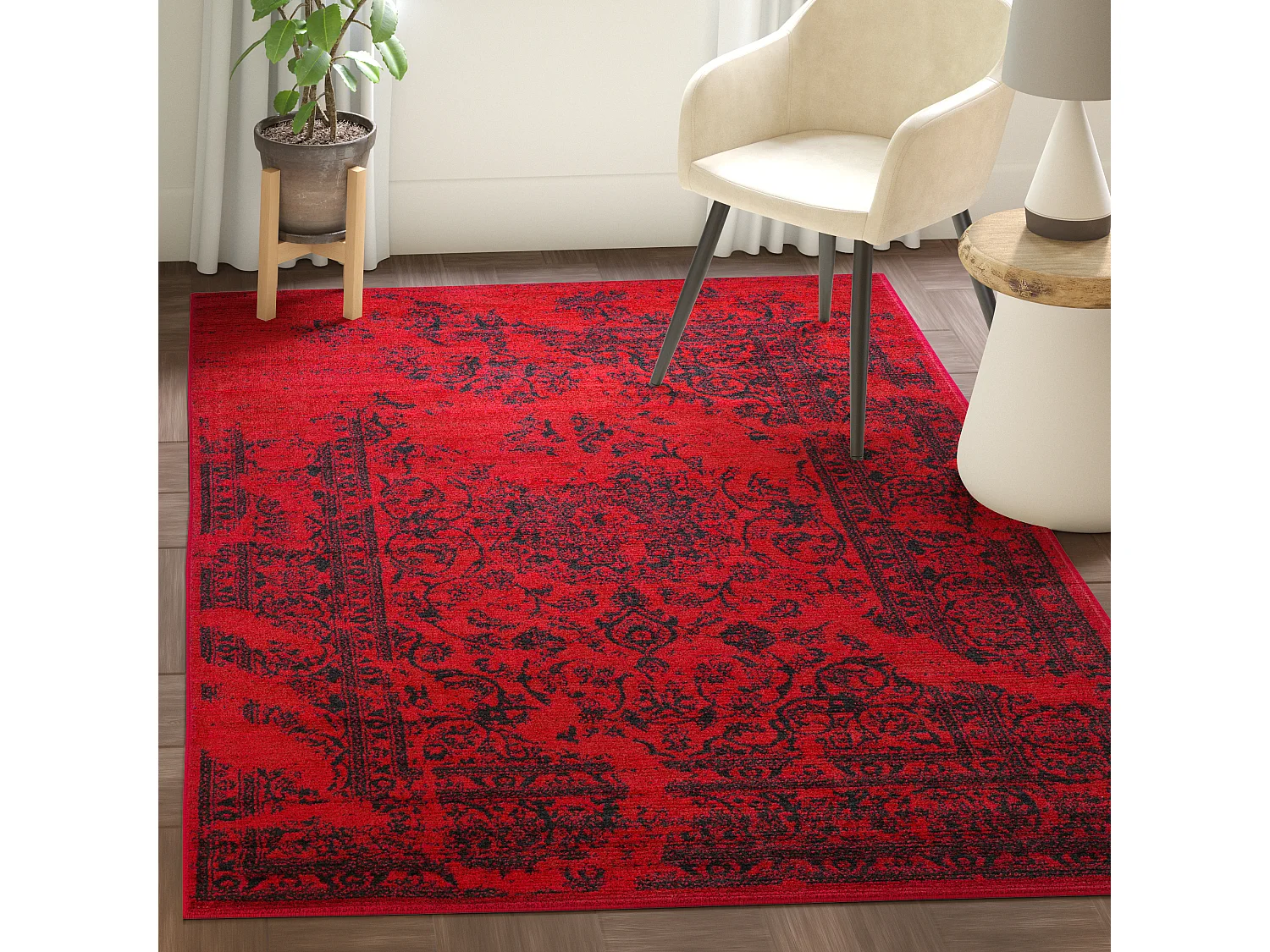 Tapis Rouge/Noir 122 X 183 cm - Justyna