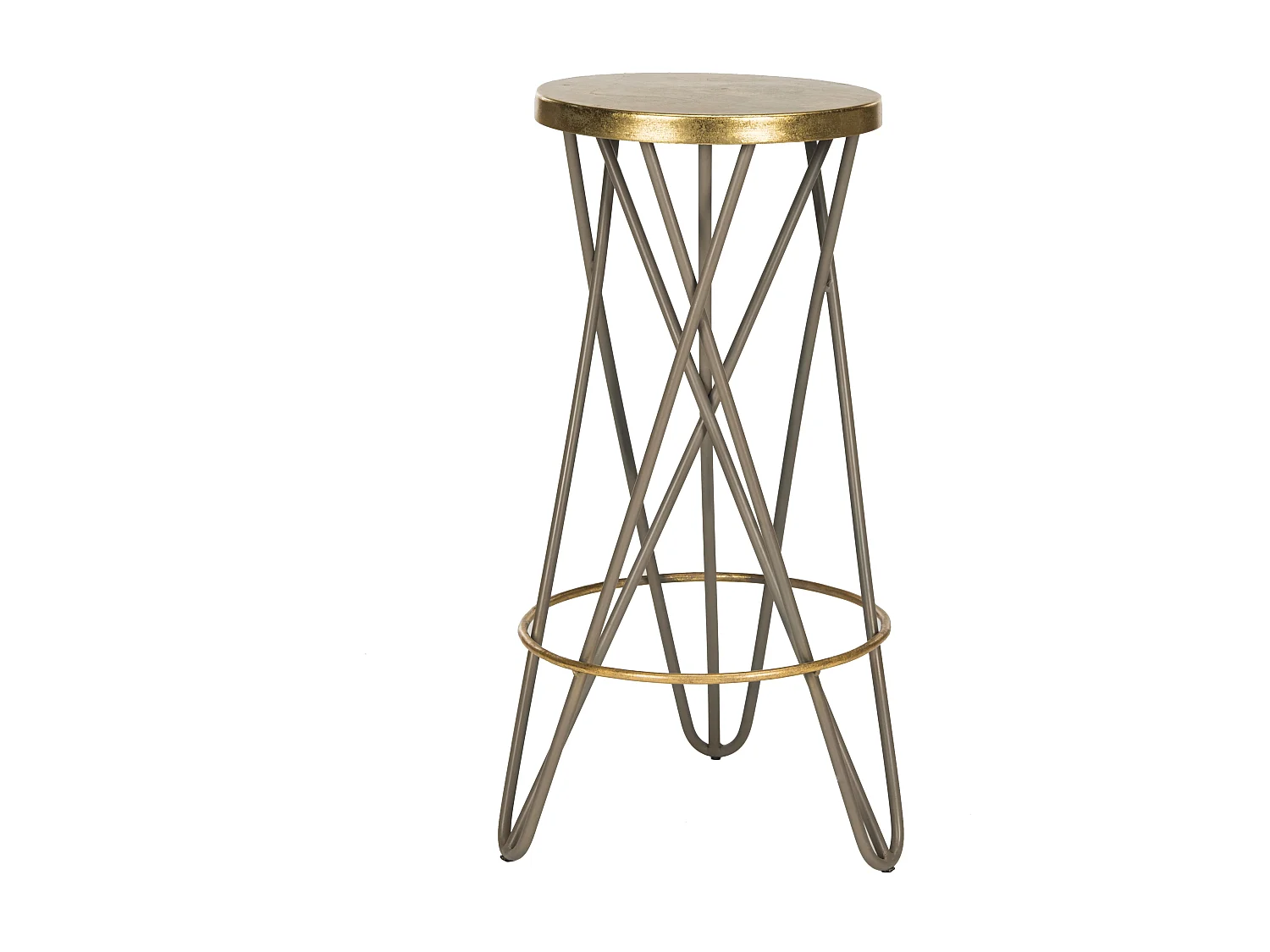 Tabouret de bar & de comptoir Beige et or 46 X 46 X 76.2 cm - Melina