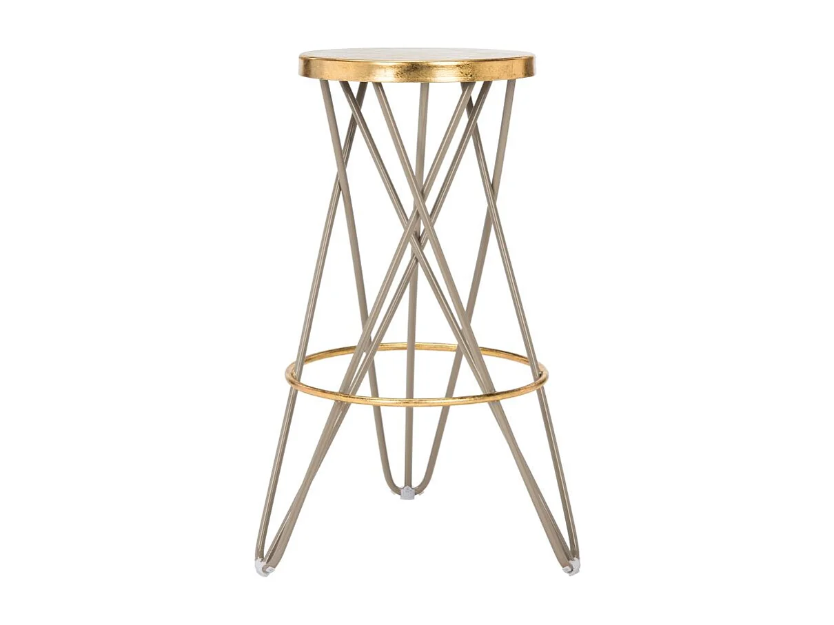 Tabouret de bar & de comptoir Beige et or 46 X 46 X 76.2 cm - Melina