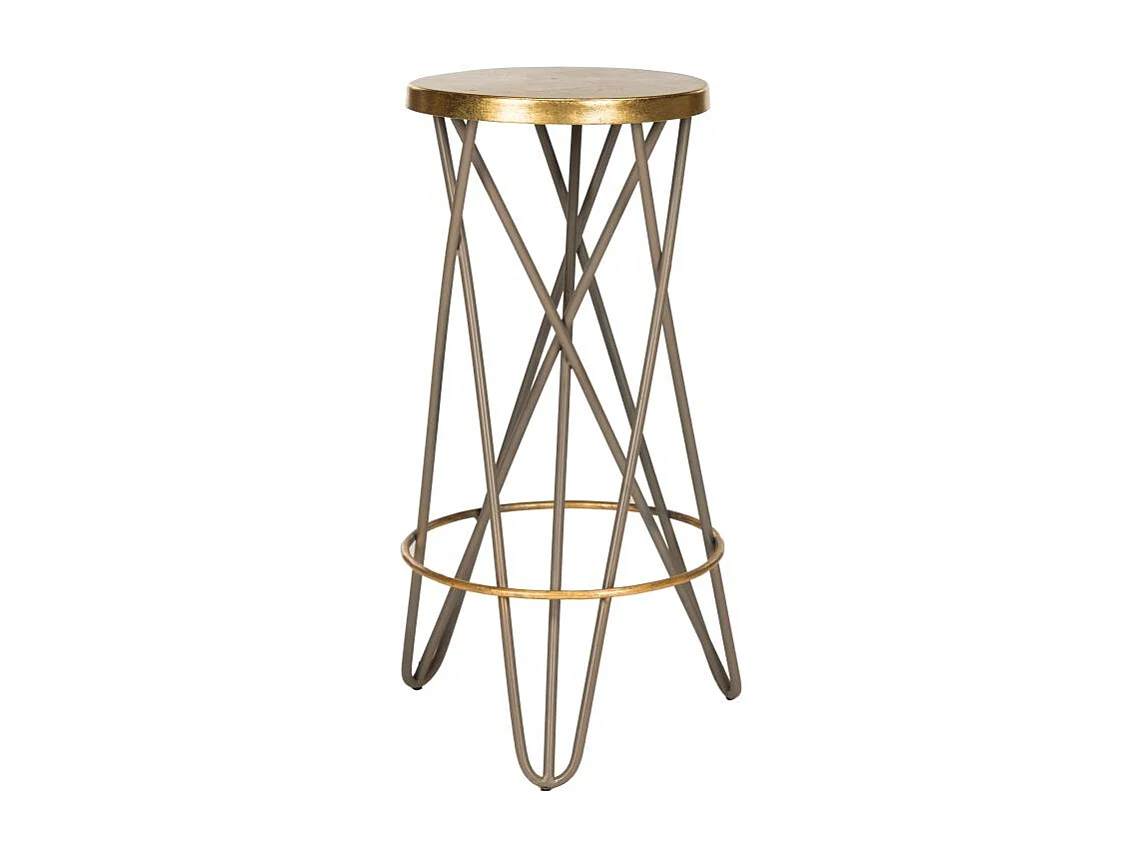 Tabouret de bar & de comptoir Beige et or 46 X 46 X 76.2 cm - Melina