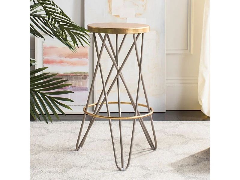 Tabouret de bar & de comptoir Beige et or 46 X 46 X 76.2 cm - Melina