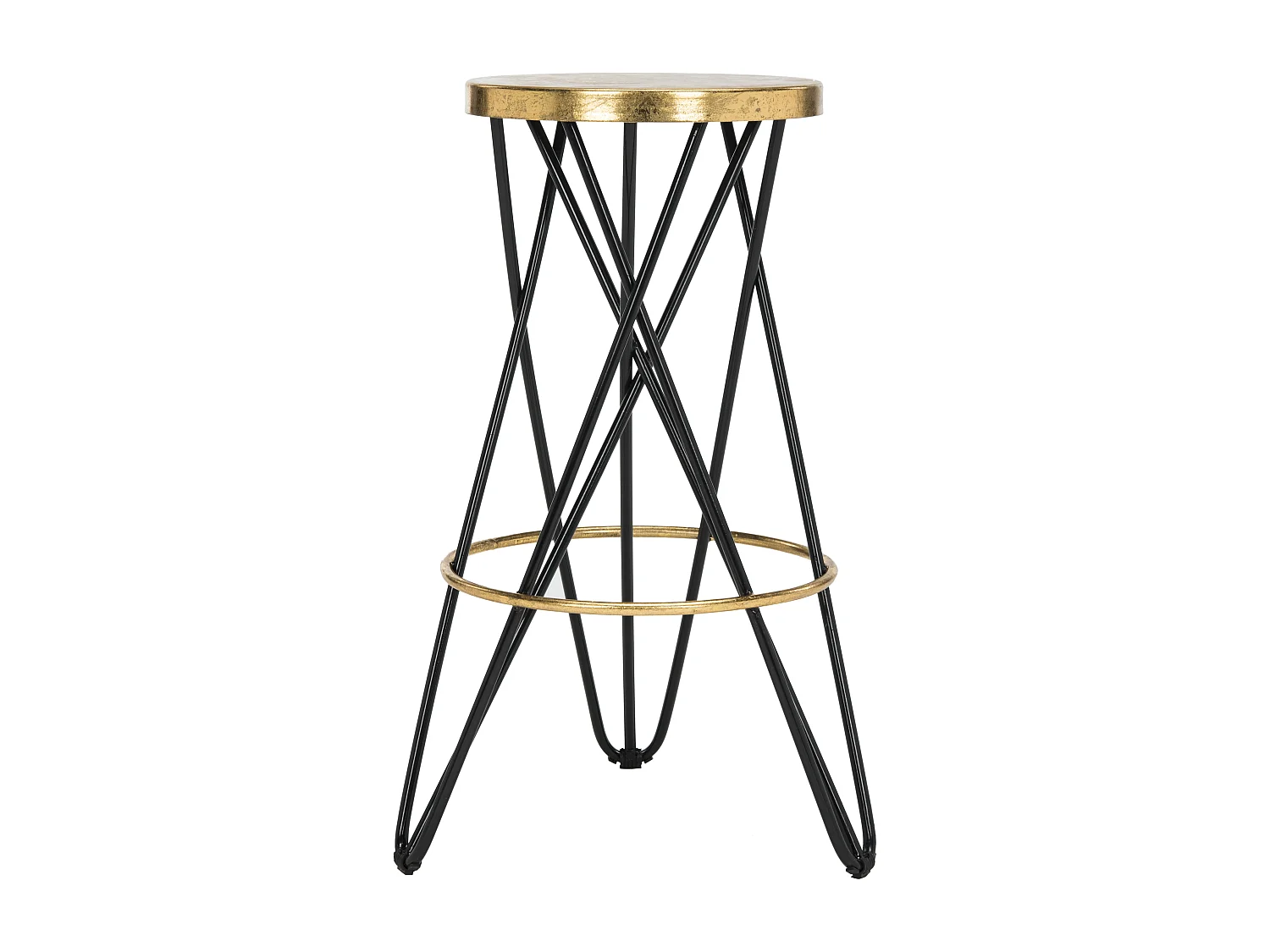 Tabouret de bar & de comptoir Noir et or 46 X 46 X 76.2 cm - Melina
