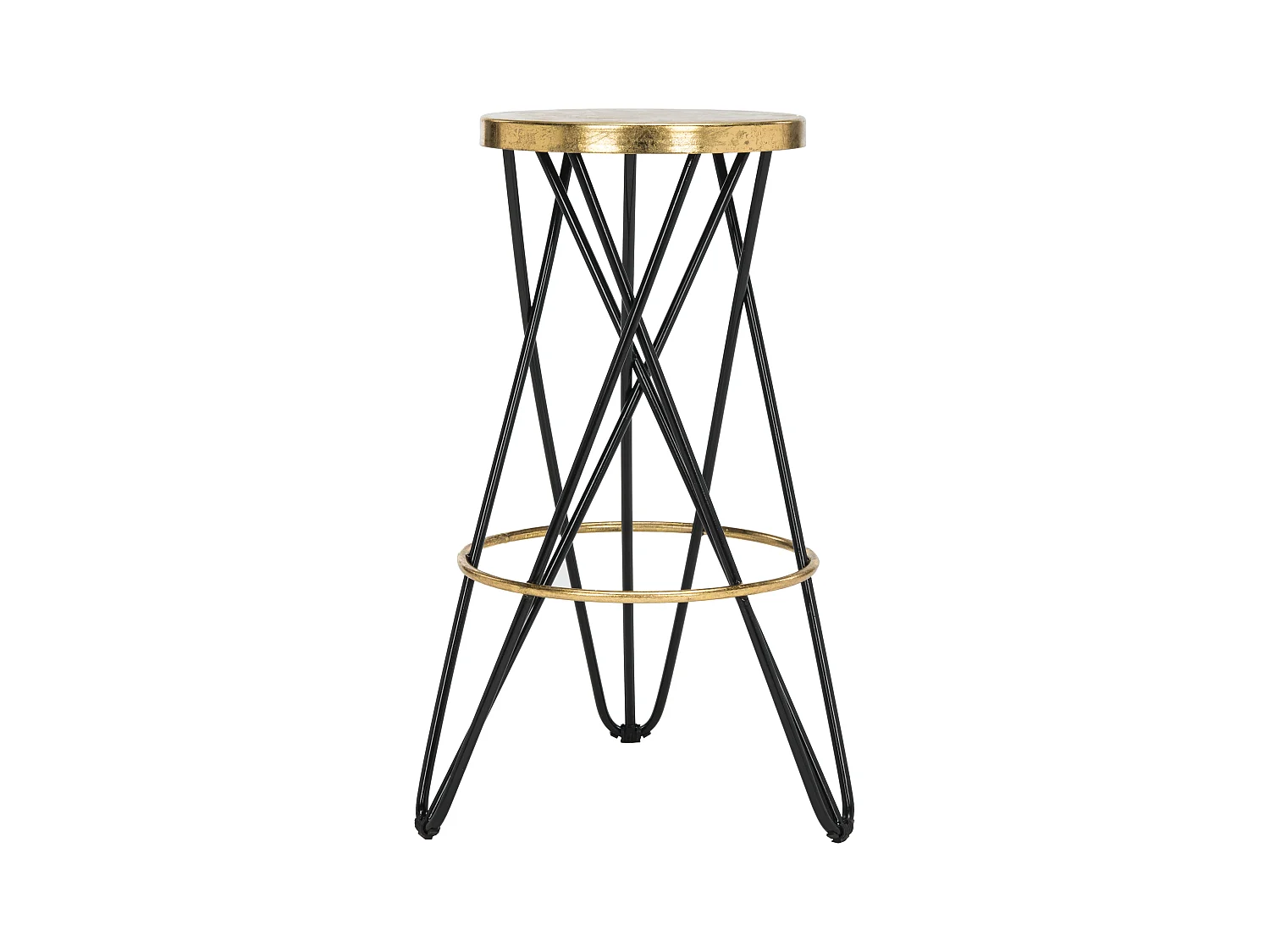 Tabouret de bar & de comptoir Noir et or 46 X 46 X 76.2 cm - Melina