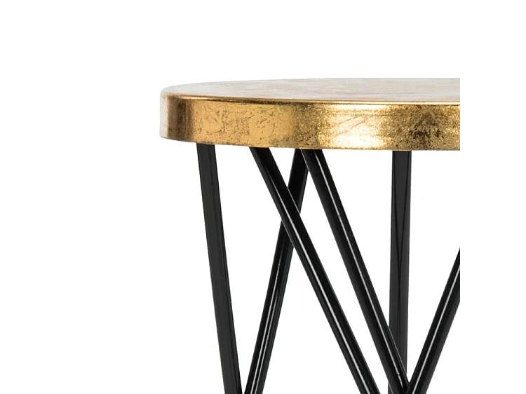 Tabouret de bar & de comptoir Noir et or 46 X 46 X 76.2 cm - Melina