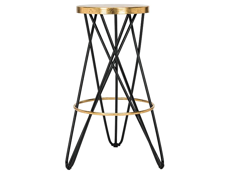 Tabouret de bar & de comptoir Noir et or 46 X 46 X 76.2 cm - Melina