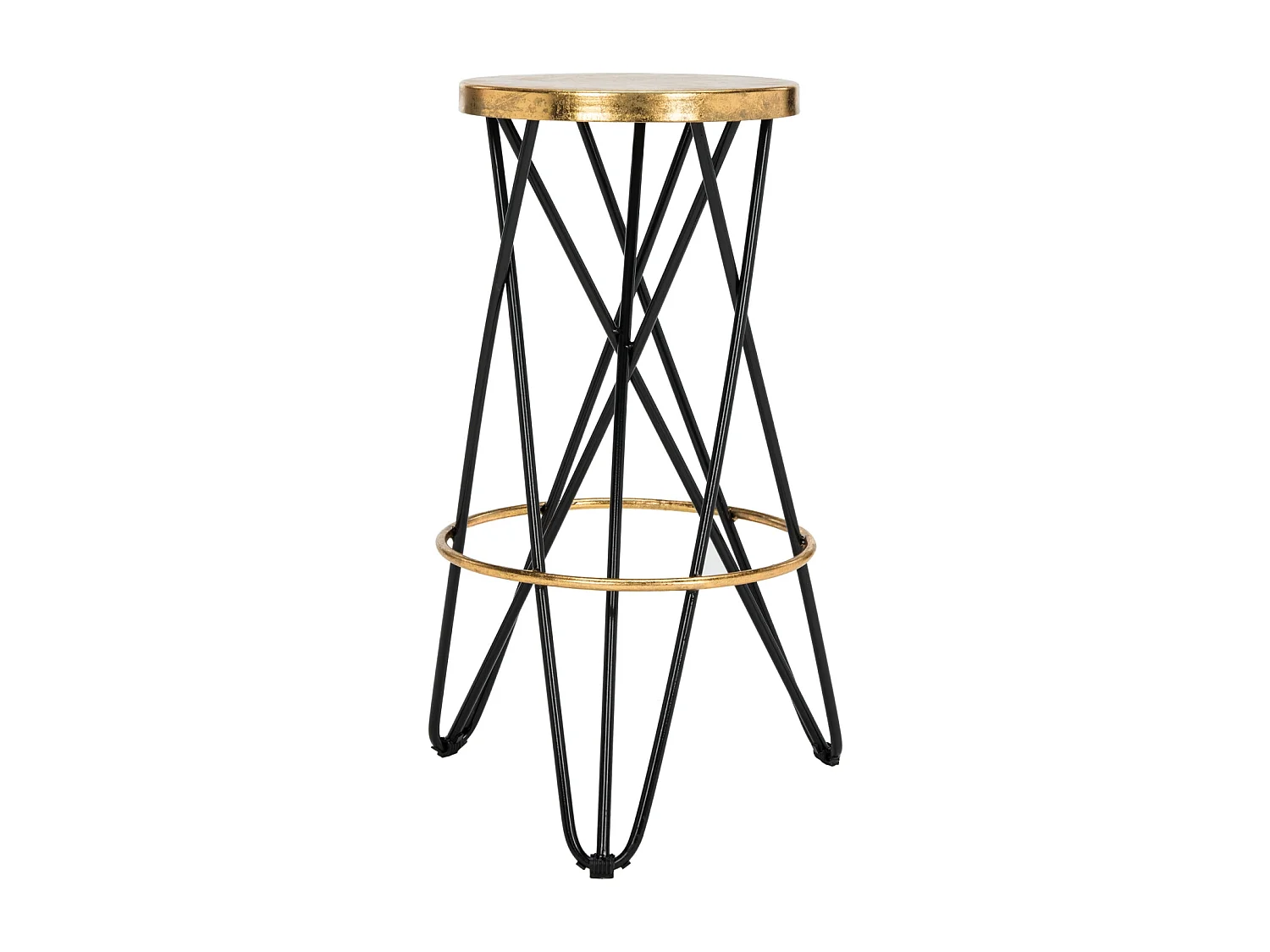 Tabouret de bar & de comptoir Noir et or 46 X 46 X 76.2 cm - Melina