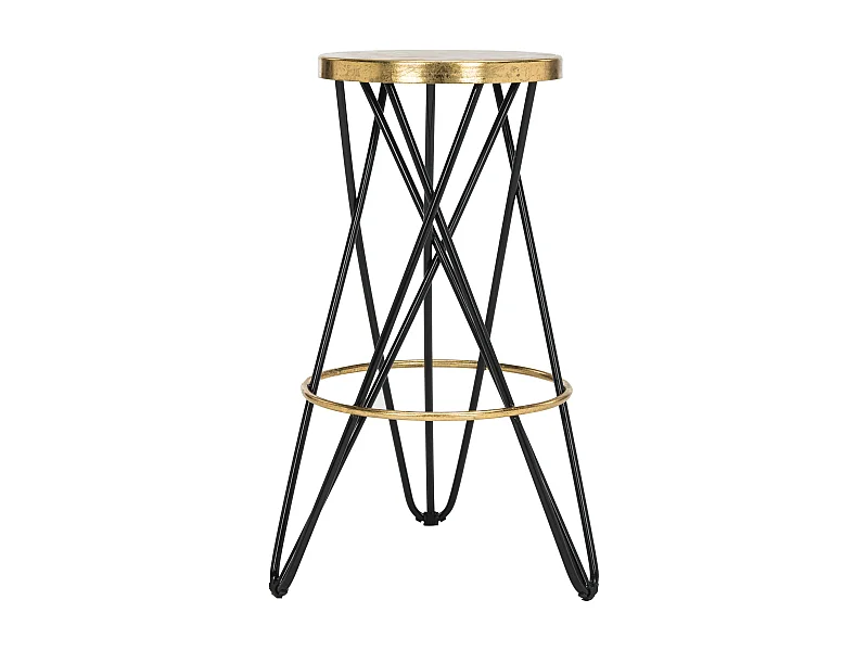 Tabouret de bar & de comptoir Noir et or 46 X 46 X 76.2 cm - Melina