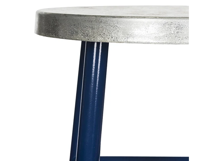 Tabouret de bar & de comptoir Marine et argent 34 X 34 X 76.2 cm - Lilia