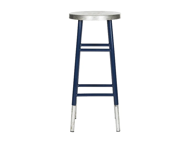 Tabouret de bar & de comptoir Marine et argent 34 X 34 X 76.2 cm - Lilia